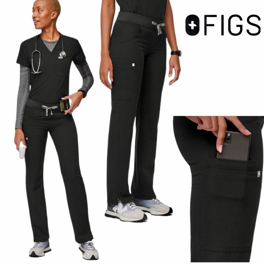 Fig’s Black Kade Cargo scrub pants- M